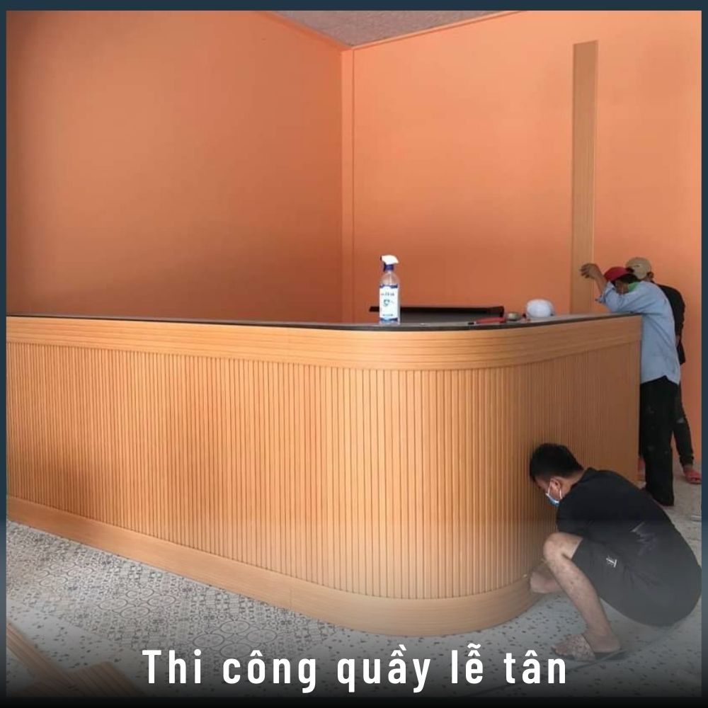 Thi công quầy lễ tân