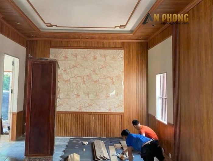 Thi công tấm nhựa ốp tường vân gỗ quận 3
