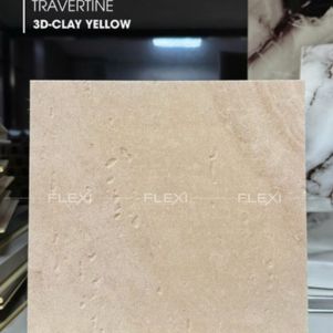 Tấm ốp đá mềm thô Travertine 3D – Clay Yellow